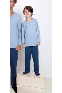 Pijama Lupo Listras Azul 